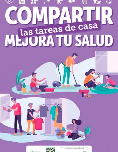 Compartir las tareas de casa mejora tu salud. Cartel 2