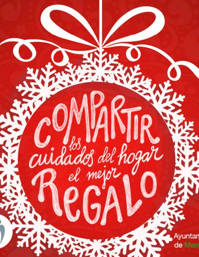 Campaña de Navidad. Compartir cuidados del hogar el mejor regalo. Imán